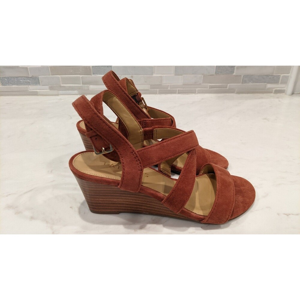 NEW~Women's TALBOTS Wedge Heel Leather Strappy Ankle Wrap Sandals 5M - Picture 13 of 13